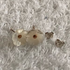 Sterling Silver and Shell Flower Earrings